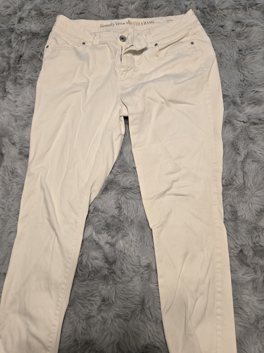 Simply Vera Vera Wang White Skinny Ankle Pants Size 12